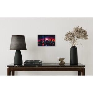 Vibrant Cityscape HD metal wall art print 8 x 12 inches